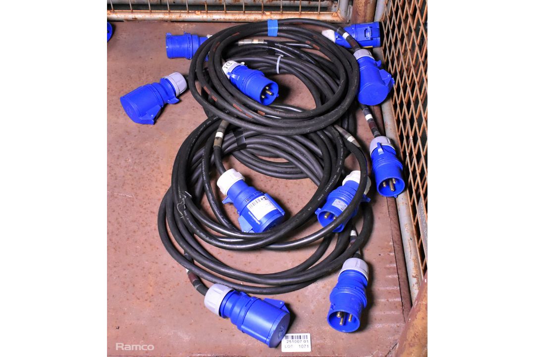 5x Electric extension cable lengths - IP44 32A-6h 220-250V - 5 Mtr - Image 1 of 3