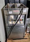 Valentine stainless steel twin tank twin basket electric fryer - W 395 x D 580 x H 850mm