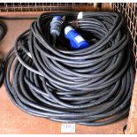 3x Electric extension cable lengths - IP44 32A-6h 220-250V - 25 Mtr