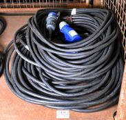 3x Electric extension cable lengths - IP44 32A-6h 220-250V - 25 Mtr