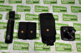 Various types of ex-military black accessories - 20kg – may require repair / be incomplete