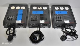 3x Zero 88 Alphapack 2 lighting control 3 slider dimmer switch - W 200 x D 310 x H 90mm