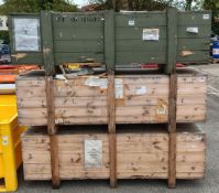 3x Land Rover RWMIK+ rear axle assemblies in wooden storage crate