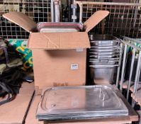 Stainless steel gastronorm trays and lids - Various sizes and styles