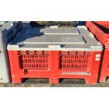 Plastic pallet tote with lid - L 1200 x W 1000 x H 580mm