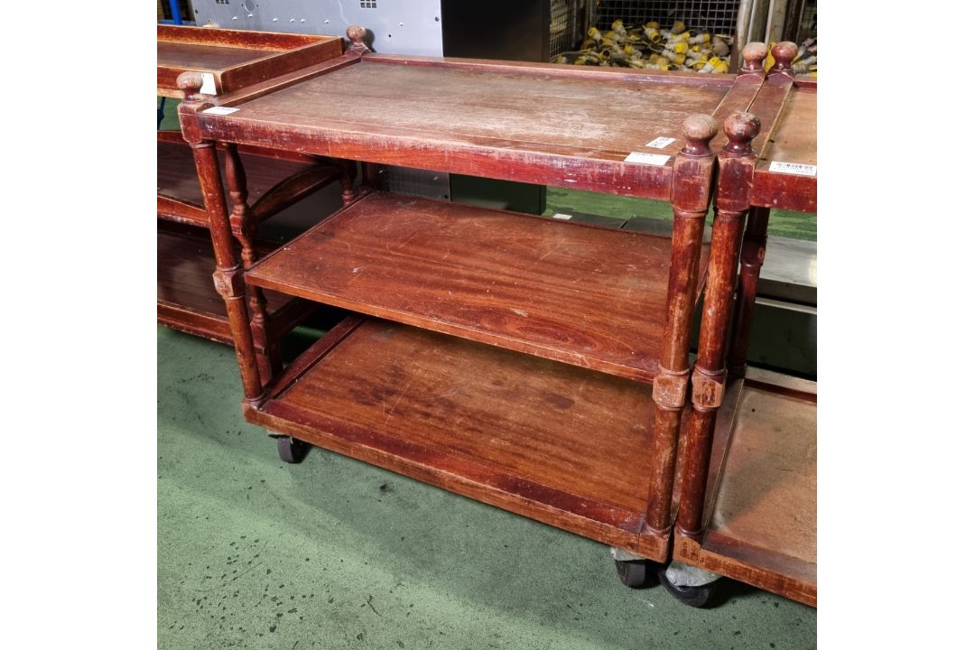 Wooden 3 tier service trolley - W 890 x D 545 x H 890mm - Image 3 of 3