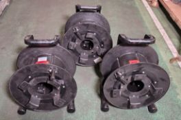 3x Schill GT380 Black plastic empty cable reels - W 380 x D 290 x H 490mm