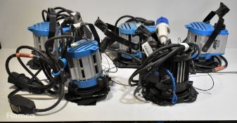 5x Arri 300 Plus Fresnels with barn doors