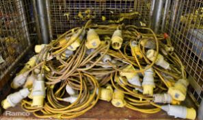 110V 32Amp extension leads - approx. 35 leads - mixed lengths