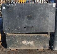 Van Vault 4-Store large site tool storage box - W 1390 x D 790 x H 1280mm - NO KEY & DOESN'T CLOSE