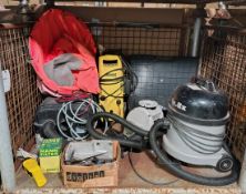 Collection of outdoor use equipment - electrical generator, pressure washer, hoover and more