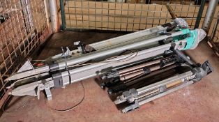 2x heavy duty surveying tripods & 2x photography tripods