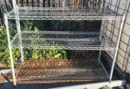 3 tier wire shelving unit - L 1200 x W 460 x H 950mm