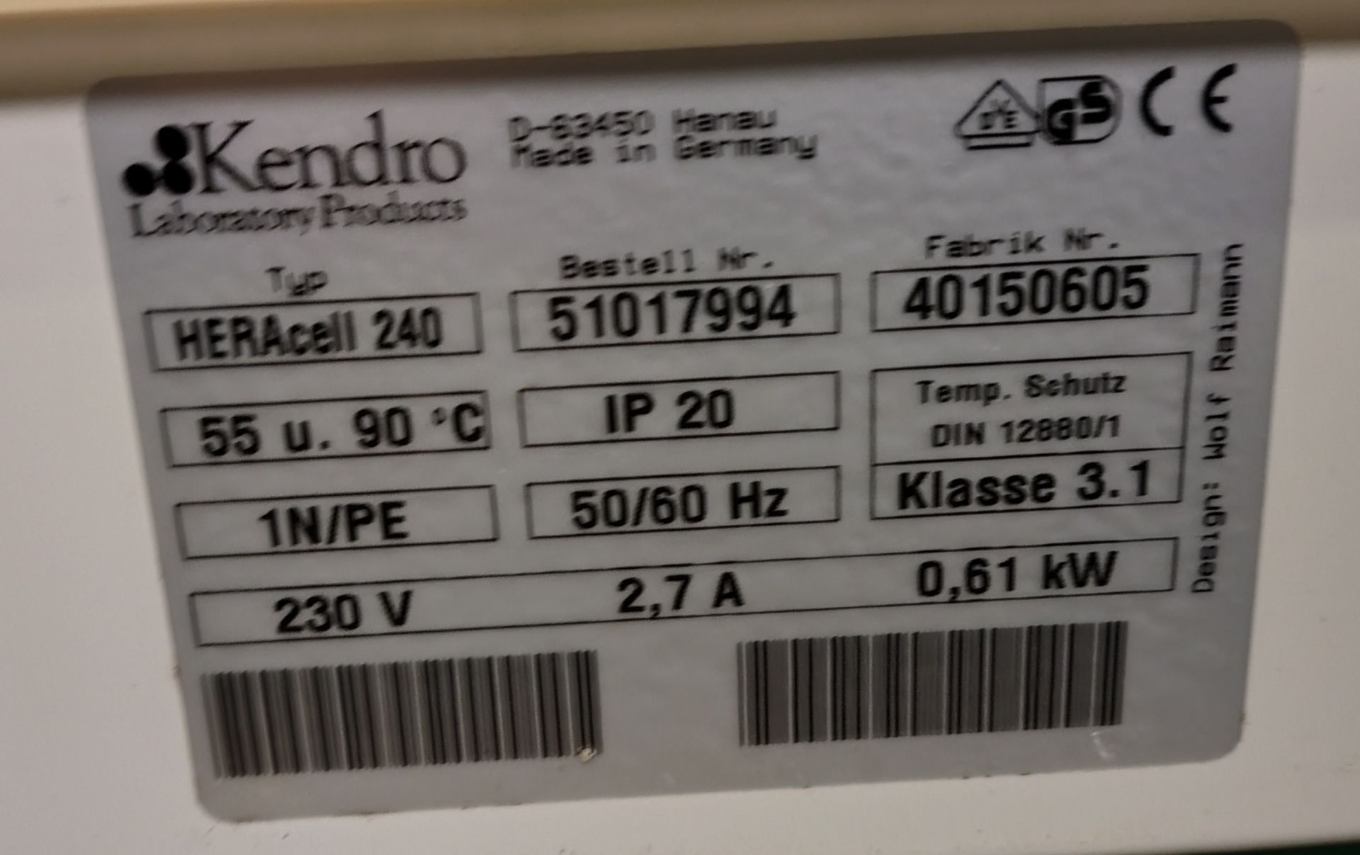 Thermo Scientific Heraeus Heracell 240 CO2 incubator - W 780 x D 830 x H 940mm - Image 5 of 5