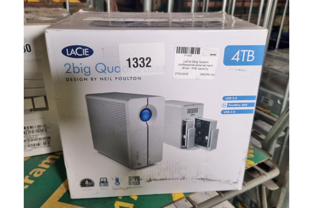 7x Lacie d2 Quadra EXT HDDs - 1TB & Lacie 2big Quadra EXT HDDs - 4TB - Image 3 of 6