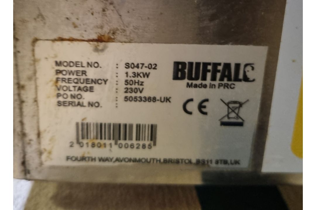 Buffalo S047-02 stainless steel electric bain marie with tap - W 340 x D 570 x H 240mm - Image 3 of 3