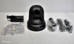 2x Panasonic AW-HE38HKE Black HD integrated cameras with accessories - Boxed