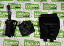 Various types of ex-military black accessories - 20kg – may require repair / be incomplete