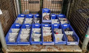 Mixed electrical components - carbon bushes, cable markers, tube terminal, capacitors and more