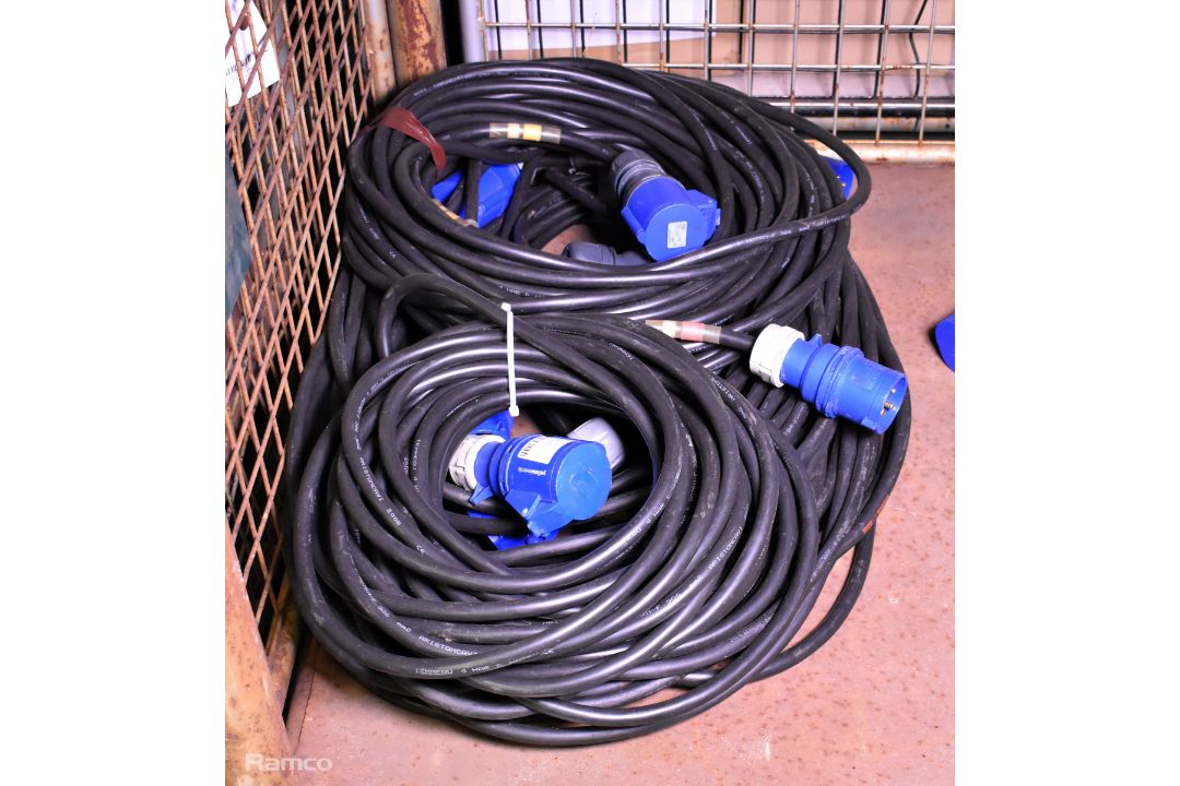 5x Electric extension cable lengths - IP44 32A-6h 220-250V - 20 Mtr - Image 1 of 3