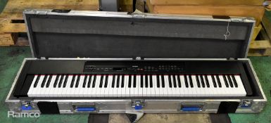 Yamaha P-90 electronic piano in foam padded flight case - Serial No: GBRA008222