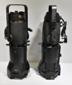 2x ETC Source Four junior 25-50 zoom spotlight with C.F.Cases blue flight case