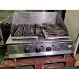 Lincat stainless steel gas charbroiler grill - W 900 x D 840 x H 660mm - 2 KNOBS MISSING
