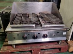 Lincat stainless steel gas charbroiler grill - W 900 x D 840 x H 660mm - 2 KNOBS MISSING