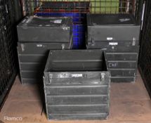 3x Smiths Industries aluminium boxes - L 440 x W 350 x H 530mm - ONE MISSING LID