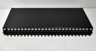 Excel 1U rackmount 24 way fibre optic patch panel - Boxed - W 480 x D 250 x H 30mm