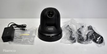 2x Panasonic AW-HE38HKE Black HD integrated cameras with accessories - Boxed