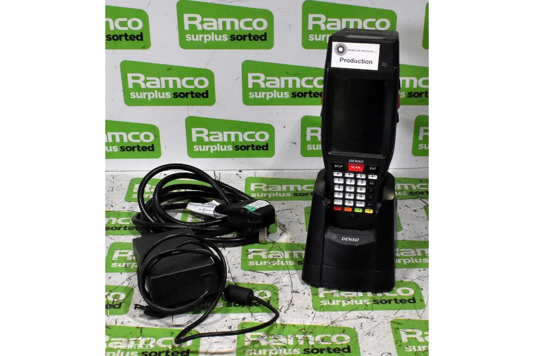 Denso BHT-1281QULWB-CE RFID data logger with docking base and AC adaptor - Image 1 of 4