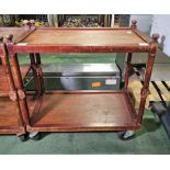 Wooden 3 tier service trolley - W 890 x D 545 x H 890mm - 1x SHELF MISSING