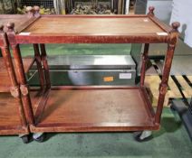 Wooden 3 tier service trolley - W 890 x D 545 x H 890mm - 1x SHELF MISSING