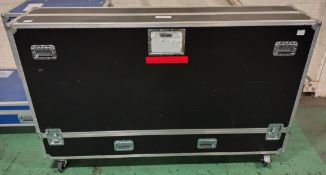 Panasonic TH-86EQ1W 86in UHD LCD display with black wheeled flight case - see desc.