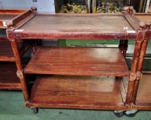 Wooden 3 tier service trolley - W 890 x D 545 x H 890mm