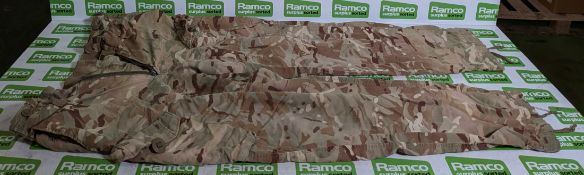 Various types of ex-military camo clothing - may include accessories - 214kg – may require repair
