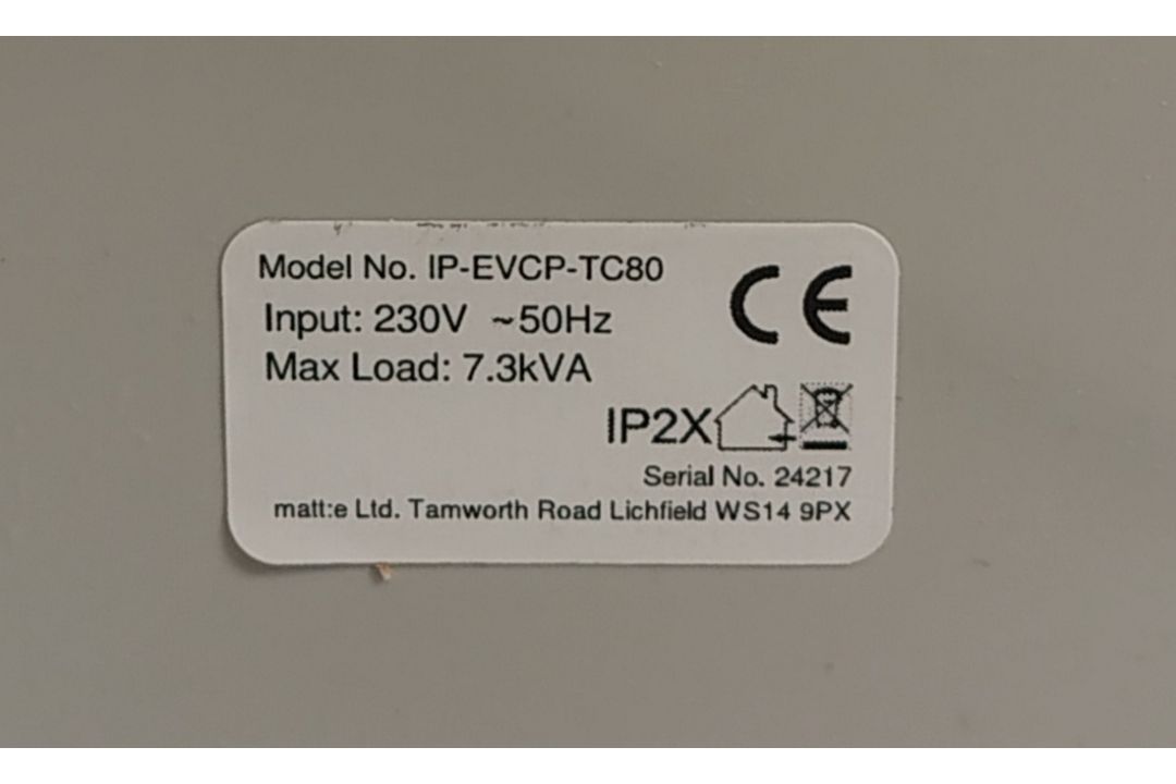 Matt:e IP-EVCP-TC80 single phase EV voltage monitoring and protection unit - W 200 x D 130 x H 300mm - Image 5 of 8
