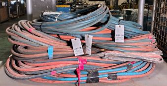 7x Oxygen & Acetylene gas cutting hoses - 20mtr hose - approx & 3x Oxygen single welding hoses
