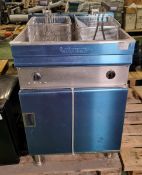 Valentine EVO-600-MS stainless steel electric single tank twin basket fryer - 440V