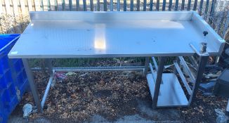 Stainless steel table with upstand and can opener - L 1900 x W 800 x H 1020mm