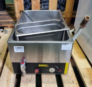 Buffalo S047-02 stainless steel electric bain marie with tap - W 340 x D 570 x H 240mm