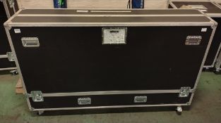 Panasonic TH-86EQ1W 86in UHD LCD display with black wheeled flight case - see desc.