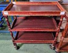 Wooden 3 tier service trolley - W 800 x D 400 x H 870mm