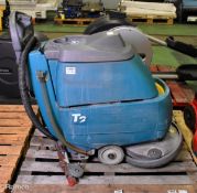 Tennant T2 walk behind compact floor scrubber / dryer - running hours: 144 - 430mm working width