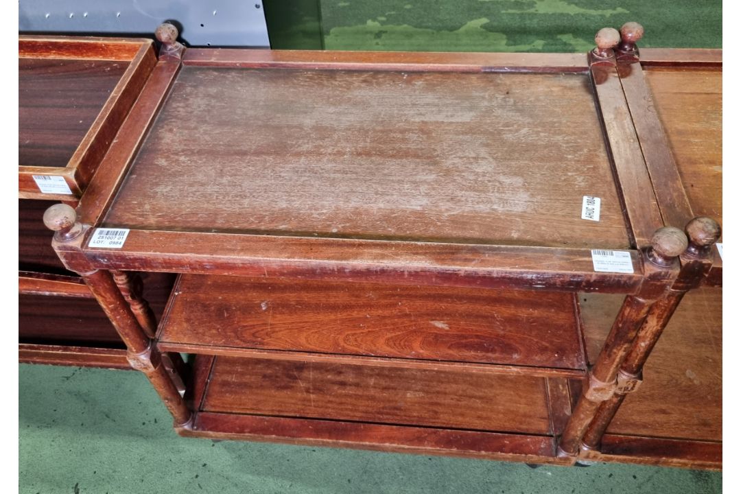 Wooden 3 tier service trolley - W 890 x D 545 x H 890mm - Image 2 of 3