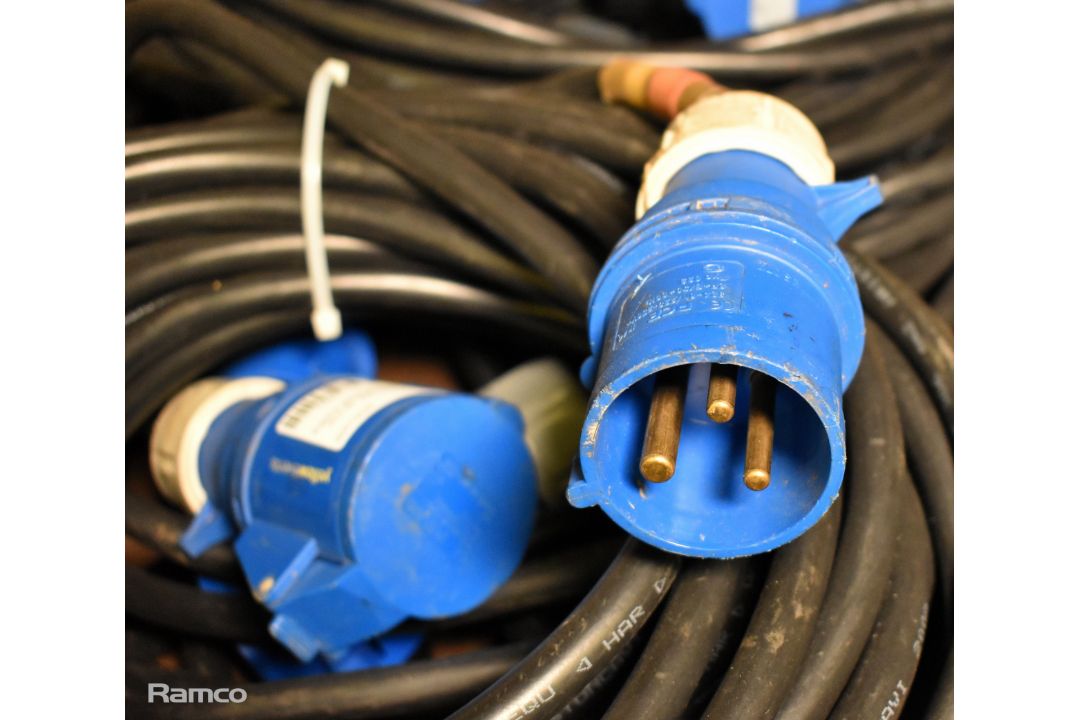 5x Electric extension cable lengths - IP44 32A-6h 220-250V - 20 Mtr - Image 2 of 3