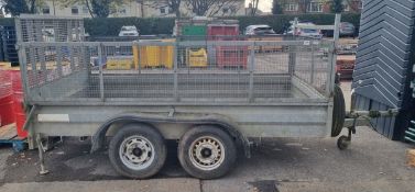 Wessex Trailers twin axle trailer, ramp tailgate, mesh sides, spare wheel - 2750kg