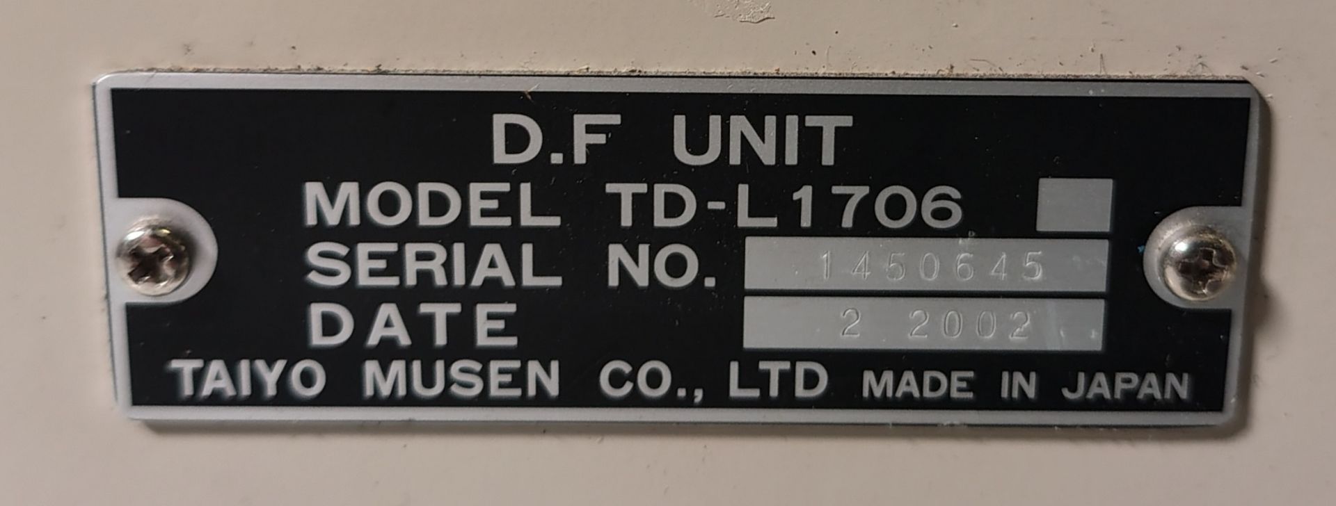 Taiyo Musen TD-L1706 mobile radio direction finder processing unit - Serial No.: 1450645 - Image 2 of 4