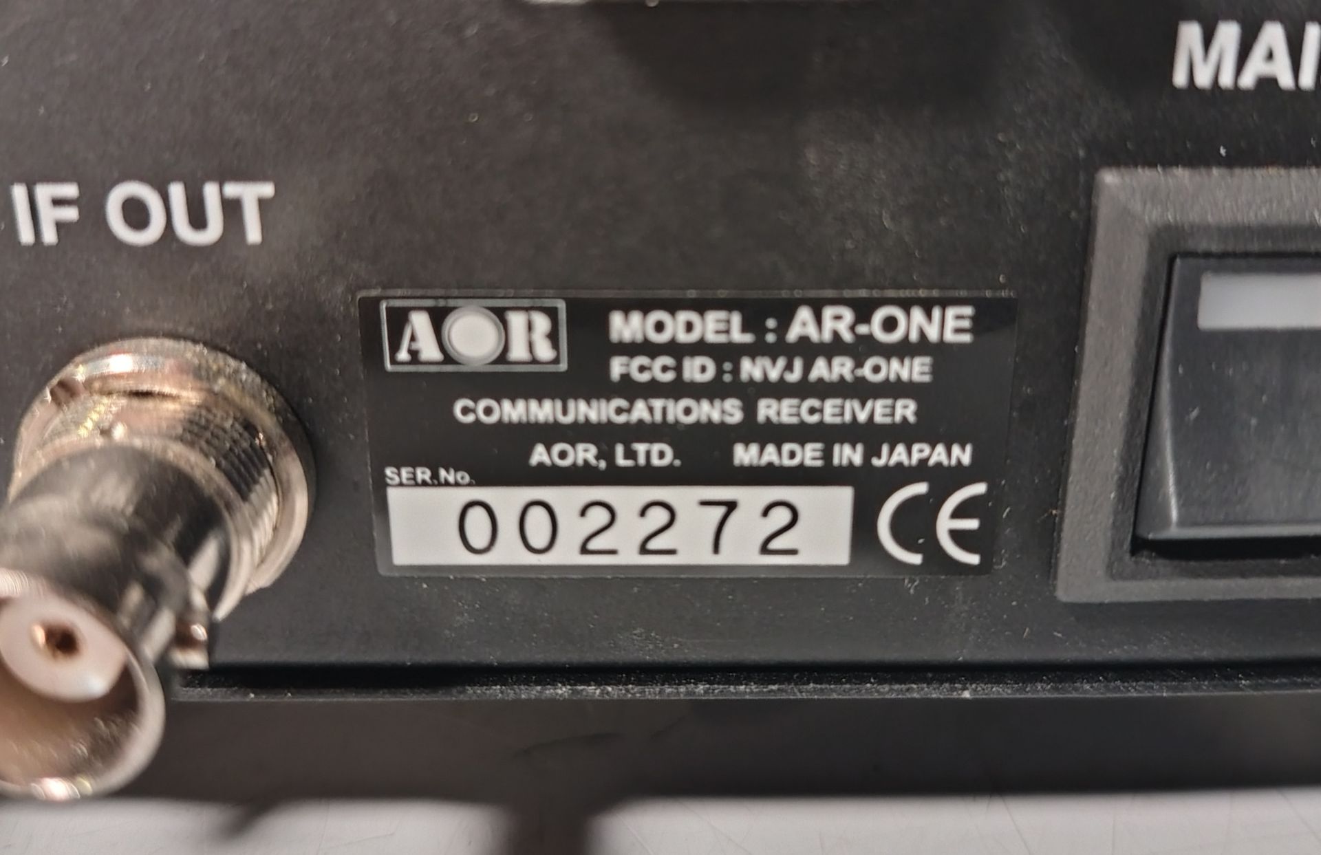 AOR AR-ONE super wide band communications receiver - Serial No: 002272 - W 155 x D 260 x H 75mm - Image 5 of 5